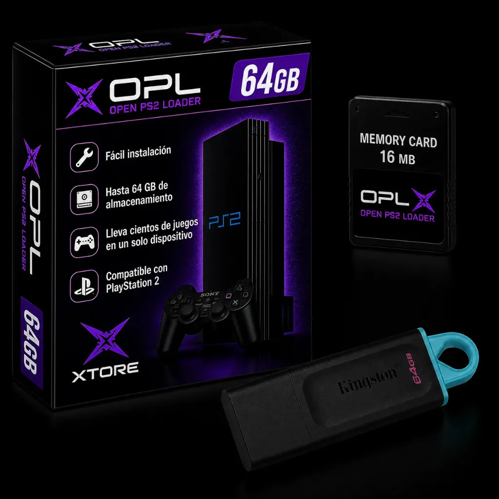 OPL para PlayStation 2 – Memory Card con Juegos (64 GB)