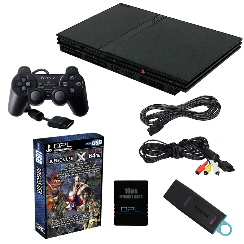PLAYSTATION 2 SLIM REACONDICIONADO – KIT COMPLETO + OPL