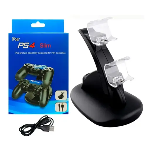 BASE CARGADOR DOBLE PARA JOYSTICK PS4 SLIM & PRO