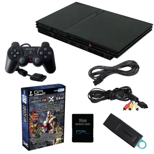 PLAYSTATION 2 SLIM REACONDICIONADO – KIT COMPLETO + OPL